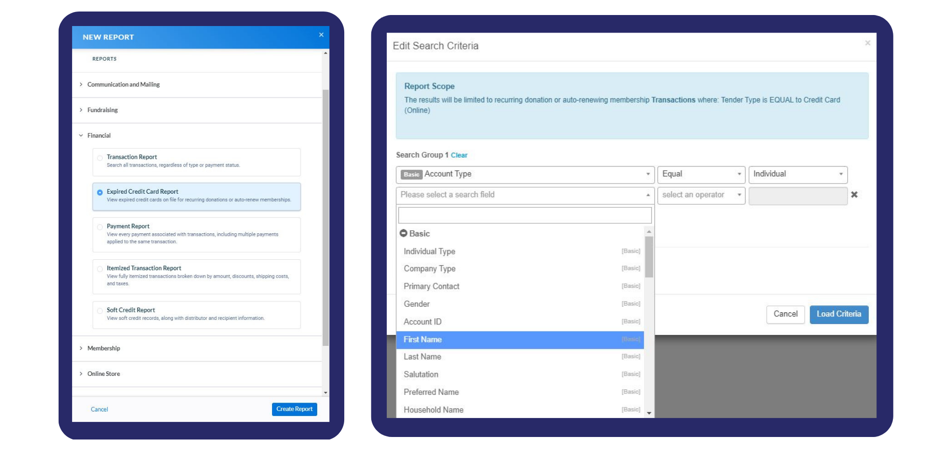 screenshot of Neon CRM